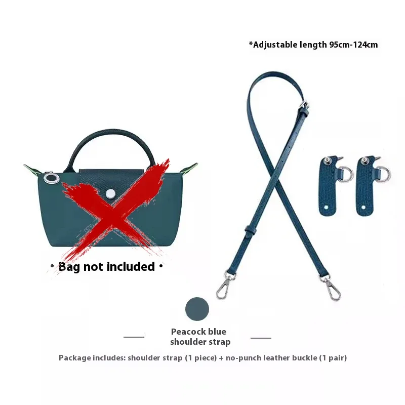 sangle de sac à bandoulière de remplacement en cuir de vache, pour mini sac longchamp mocha, poinçonnage, modification gratuite, accessoires de sac