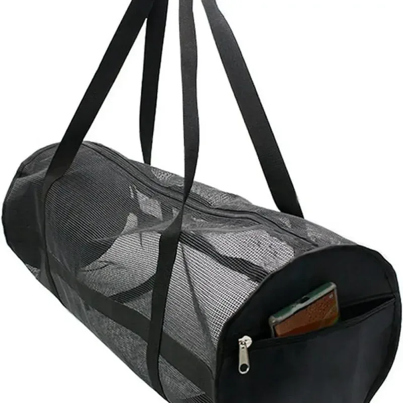 sac de transport en maille de grande capacité, sacs de rangement à fermeture éclair pour basket-ball, football, voyage, sport, gymnastique, yoga, équipement de pêche, sacs portables