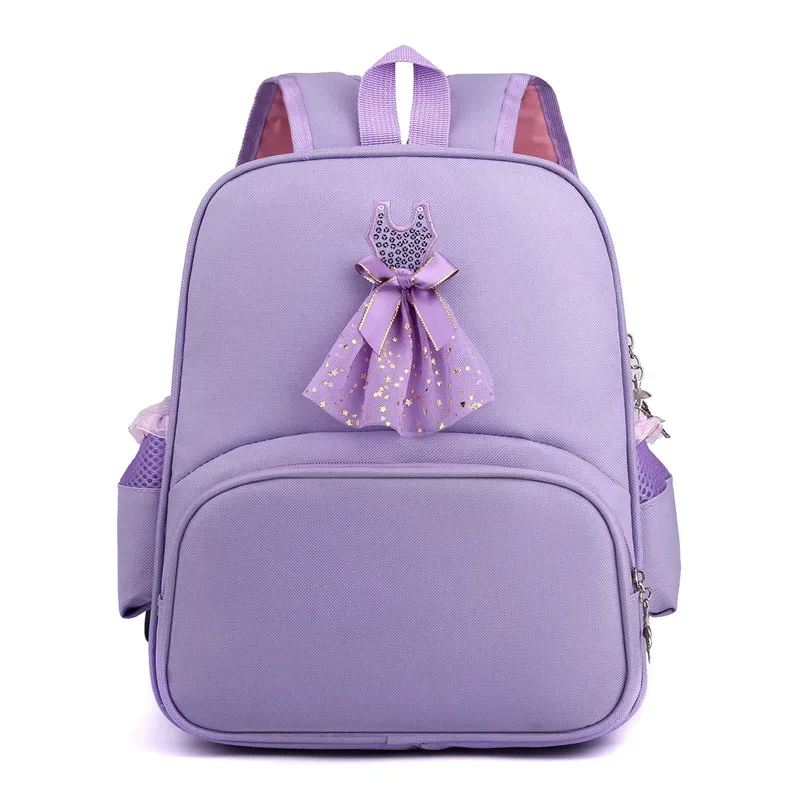 sac à dos de danse personnalisé style robe de princesse, sac à dos léger brodé en dentelle rose, sac de danse pour enfants de maternelle avec nom