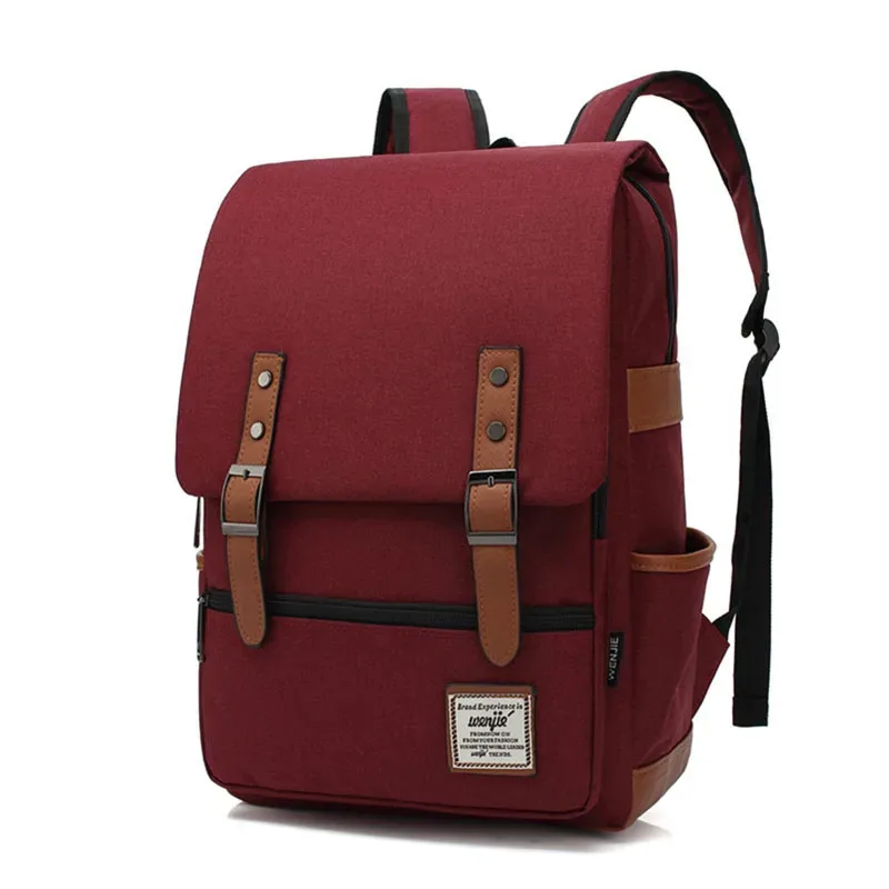 vintage 16 pouces sac à dos pour ordinateur portable femmes sacs en toile hommes toile voyage loisirs sacs à dos rétro sac décontracté sacs d'école pour adolescents