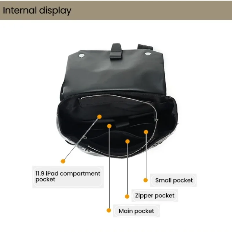 sac à dos en cuir véritable pour hommes, sac de voyage imperméable de grande capacité, pour les déplacements professionnels, le travail quotidien en plein air