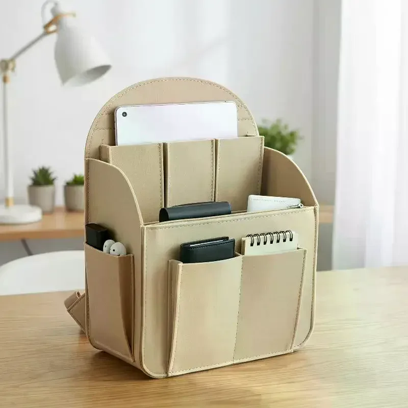 organisateur de sac à dos portable en feutre, petite trousse de toilette multi-poches, doublure intérieure souple pour le rangement de maquillage en voyage