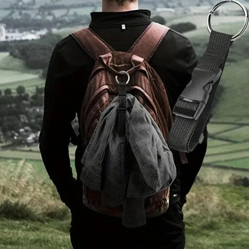 sangle de bagage noire polyvalente, pince antivol durable avec clip pour sac à main, fermeture à boucle, idéale pour les voyages et l'utilisation quotidienne.