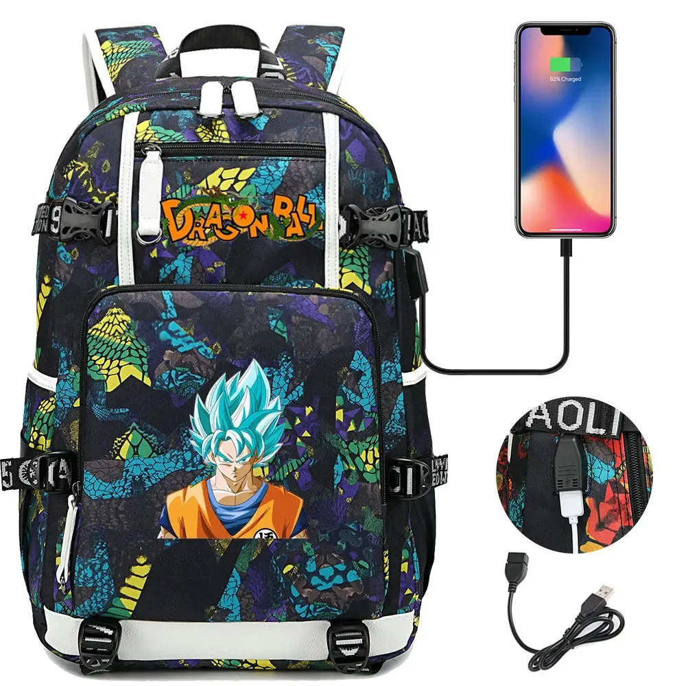 sac à dos camouflage dragon ball - sac d'école grande capacité pour étudiants, sac à dos pour enfants, sac de voyage en plein air pour garçons