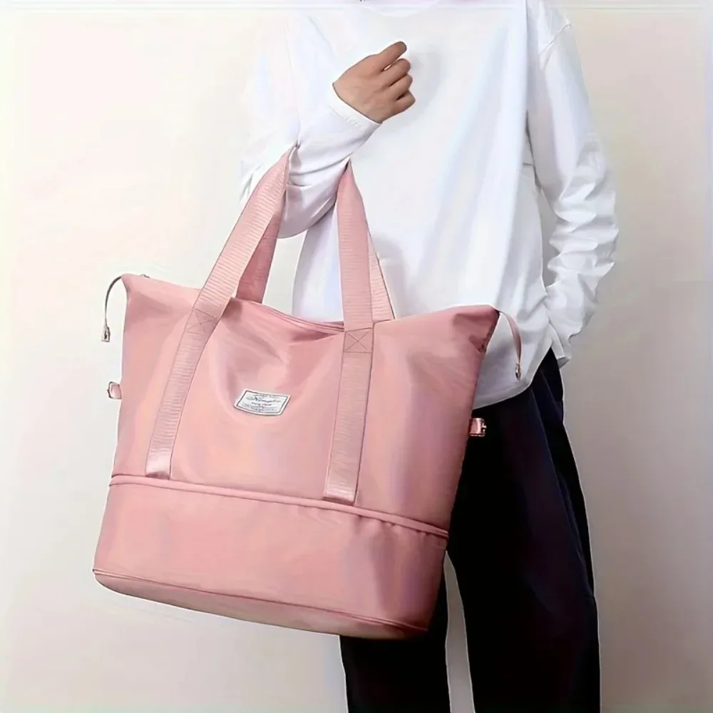 nouvelle mode et loisirs, sac de voyage oxford multifonctionnel pliable, séparation sec/humide, grande capacité, fermeture éclair