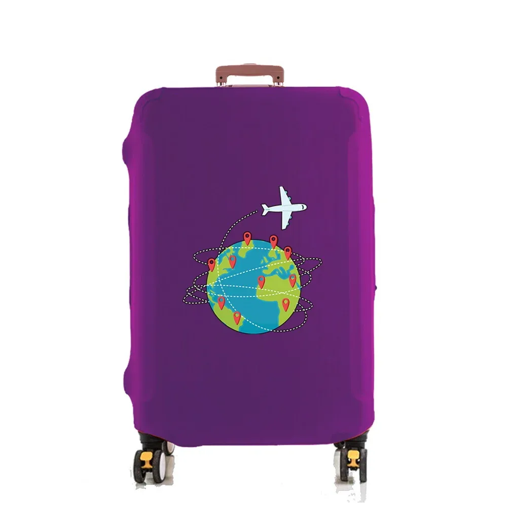 housse de protection pour bagages, protection de valise, avion, impression terre, housse anti-poussière élastique plus épaisse pour boîtier de chariot de 18 à 32 pouces, accessoires de voyage