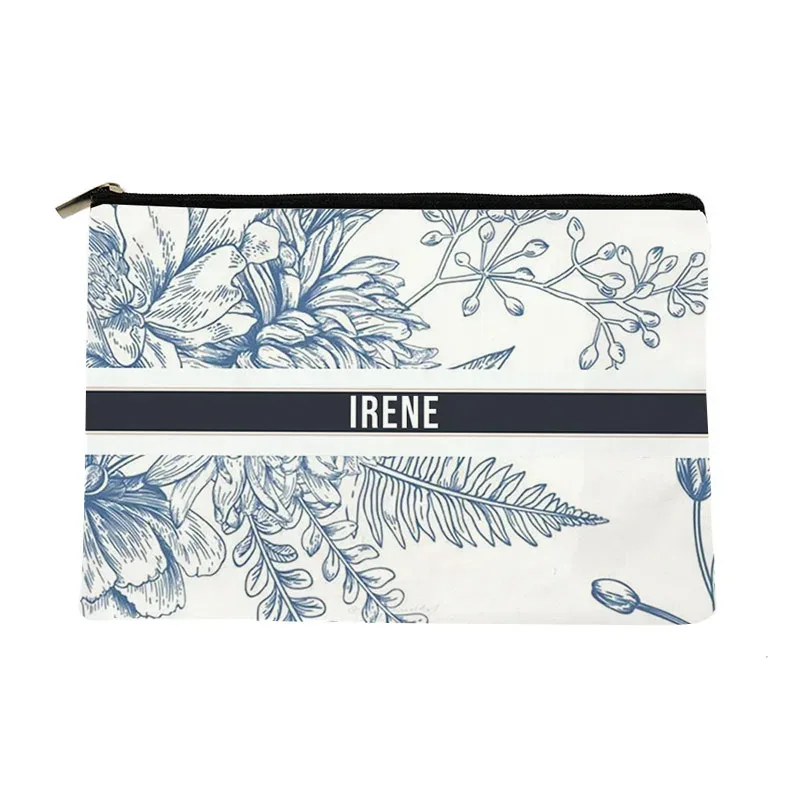 sac de maquillage avec nom personnalisé, cadeau de demoiselle d'honneur, organisateur de cosmétiques de voyage, sac latéral en toile pour dames, trousse à crayons, porte-monnaie de rangement 25