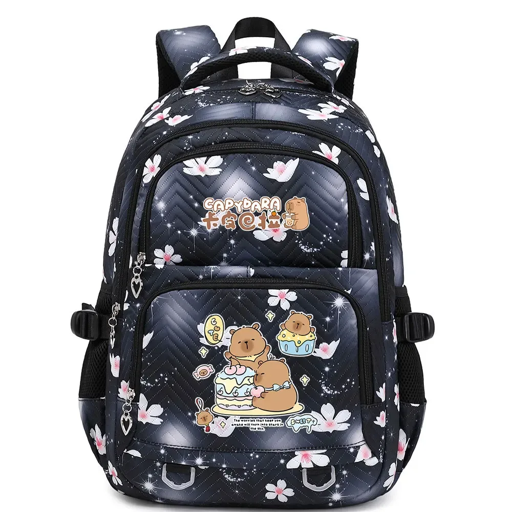 mignon capybara étudiant sac à dos étanche filles enfants retour à l'école livre sacs adolescents cartables femmes voyage sac à dos mochila