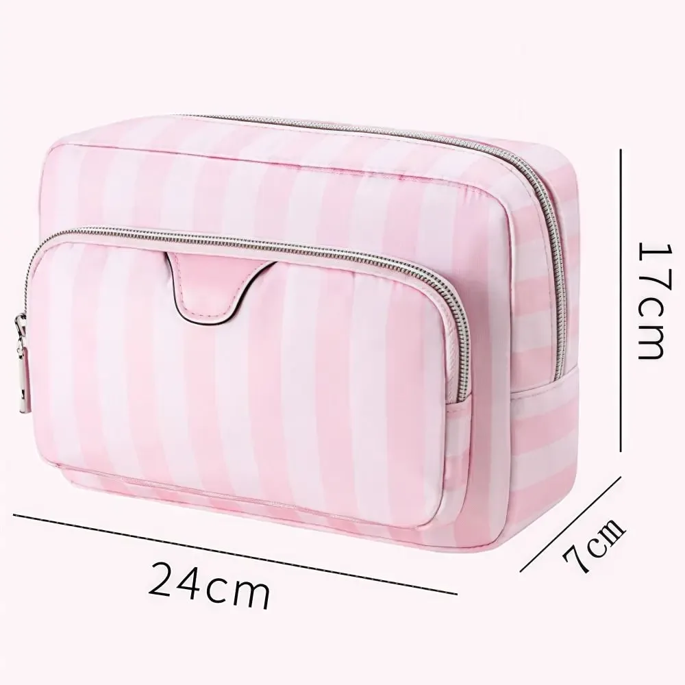 sac de maquillage à main de grande capacité, sac de rangement de cosmétiques portable en tissu oxford, design de voyage, sacs de lavage de style minimaliste