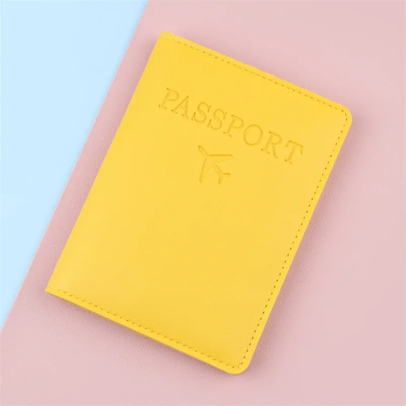 housse de passeport en cuir pu pour femmes et hommes, noir/rouge/rose/violet/bleu/marron/blanc/gris/jaune, étui de passeport pour hommes et femmes