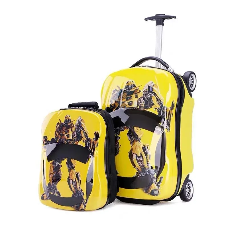 valise de voyage 3d pour enfants, valise à roulettes avec voiture, dessin animé, pour garçons