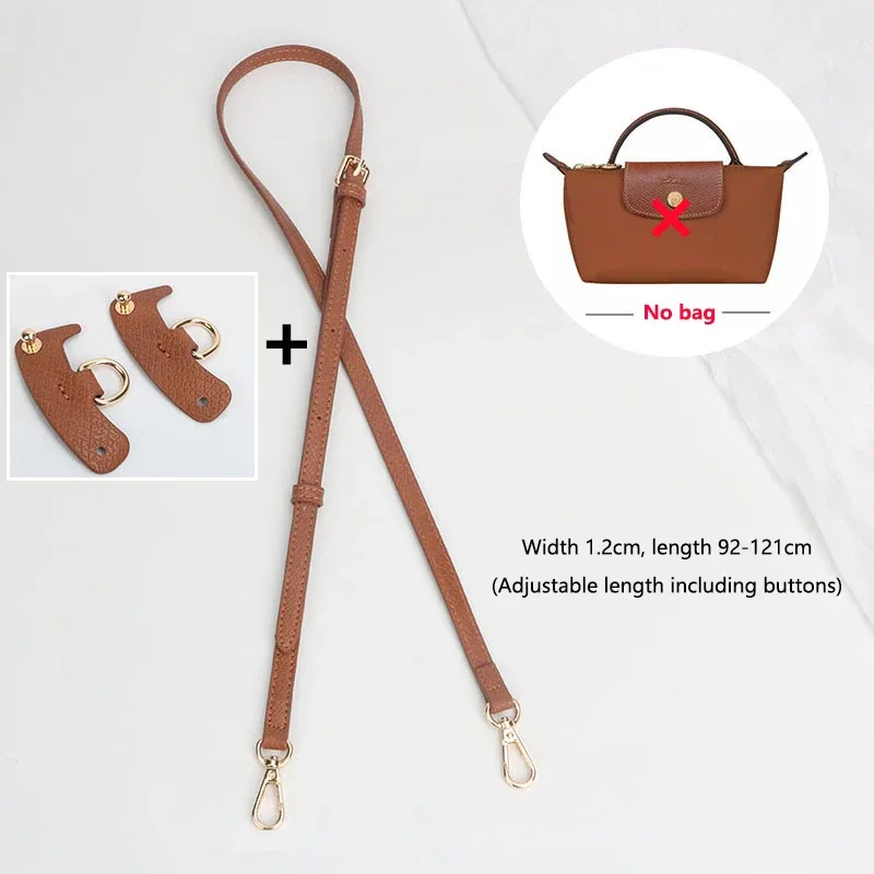 1 ensemble de sangles de sac pour longchamp mini, ensemble de sangles d'épaule en cuir véritable sans poinçon, accessoires de sac à bandoulière de transformation