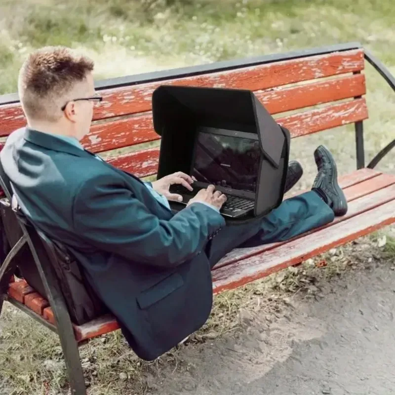 sac pour ordinateur portable pliable 2026 avec pare-soleil et protection de confidentialité anti-reflet, idéal pour le travail en extérieur et les trajets quotidiens, pour ordinateurs portables de 16 pouces