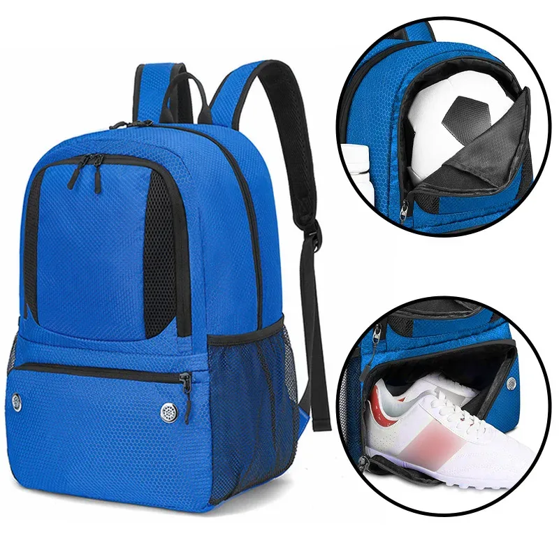 sac à dos de sport multifonctionnel, sac de matériel de football avec compartiment à chaussures indépendant, sacs à dos de voyage légers et imperméables pour l'extérieur
