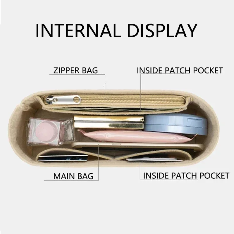 organisateur de sac à insérer en tissu feutré pour hermes kelly bag 25 28 32 organisateur de sac à main femmes voyage portable cosmétique sacs intérieurs