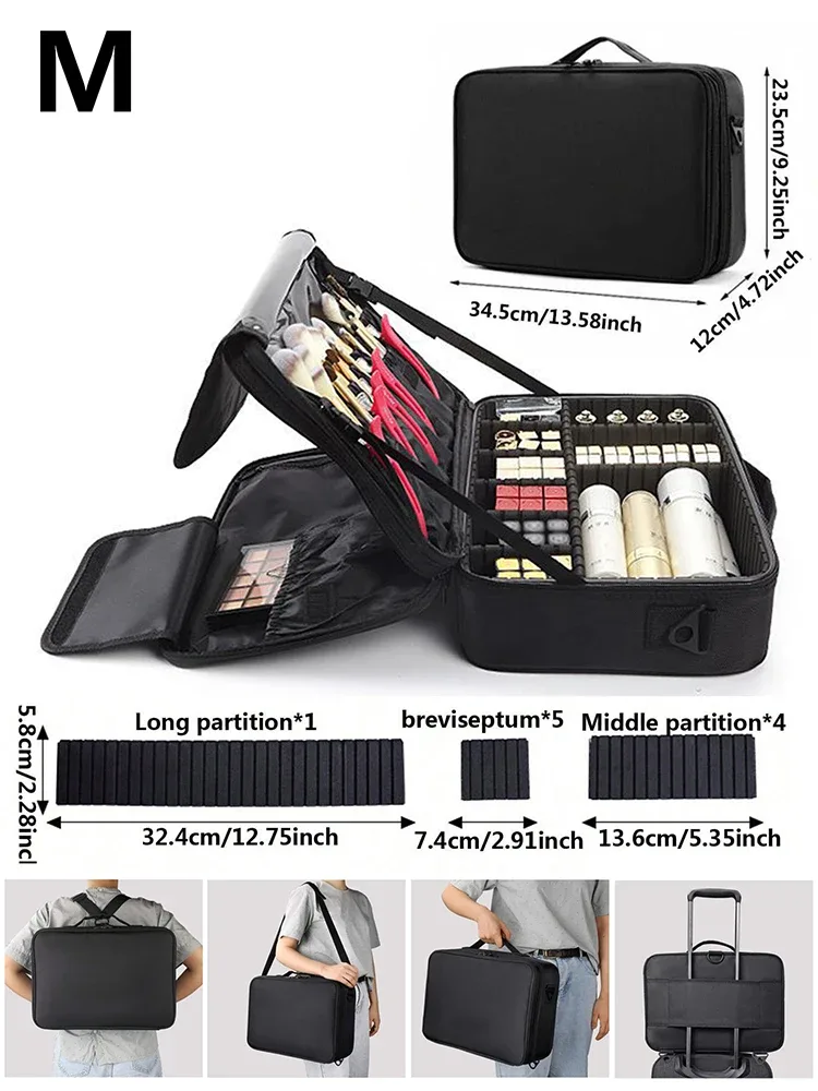 nouvelle trousse de maquillage oxford pour femmes, étanche, grande capacité, trousse de voyage pour cosmétiques, trousse de maquillage professionnelle complète pour artistes, pour femmes