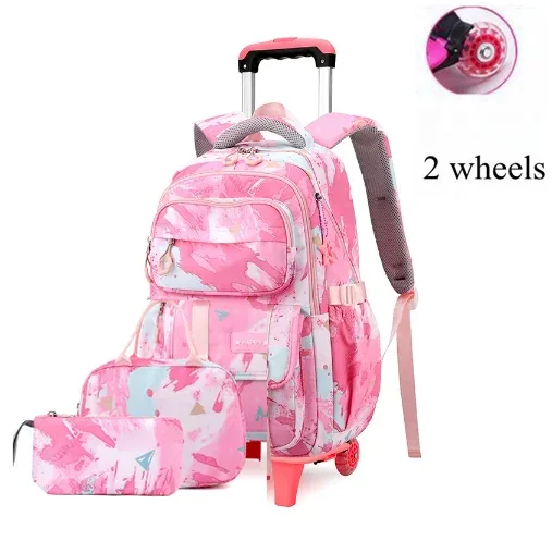 sac à dos d'école à roulettes pour filles cartable à roulettes enfants sac à dos à roulettes sacs à roulettes 3 pièces ensemble sacs à roulettes d'école