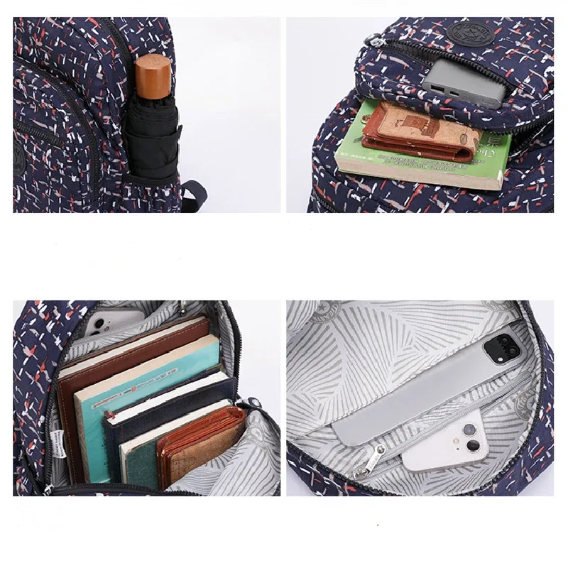 teincome ote-sac à dos d'école étanche pour fille et garçon, sac de voyage léger pour homme, 2024 nylon, motif de fleurs, mode décontractée, a4, m1318