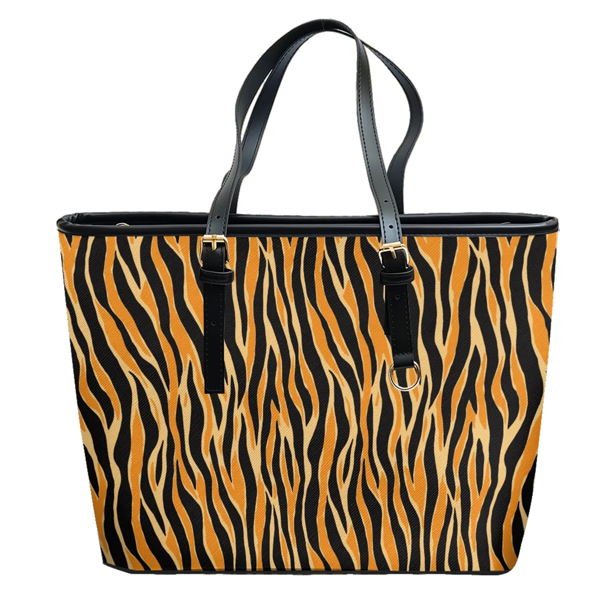 sac à bandoulière en cuir pvc oxford imprimé léopard doré, fourre-tout de voyage léger à fermeture éclair, sac à main de week-end de travail convertible quotidien