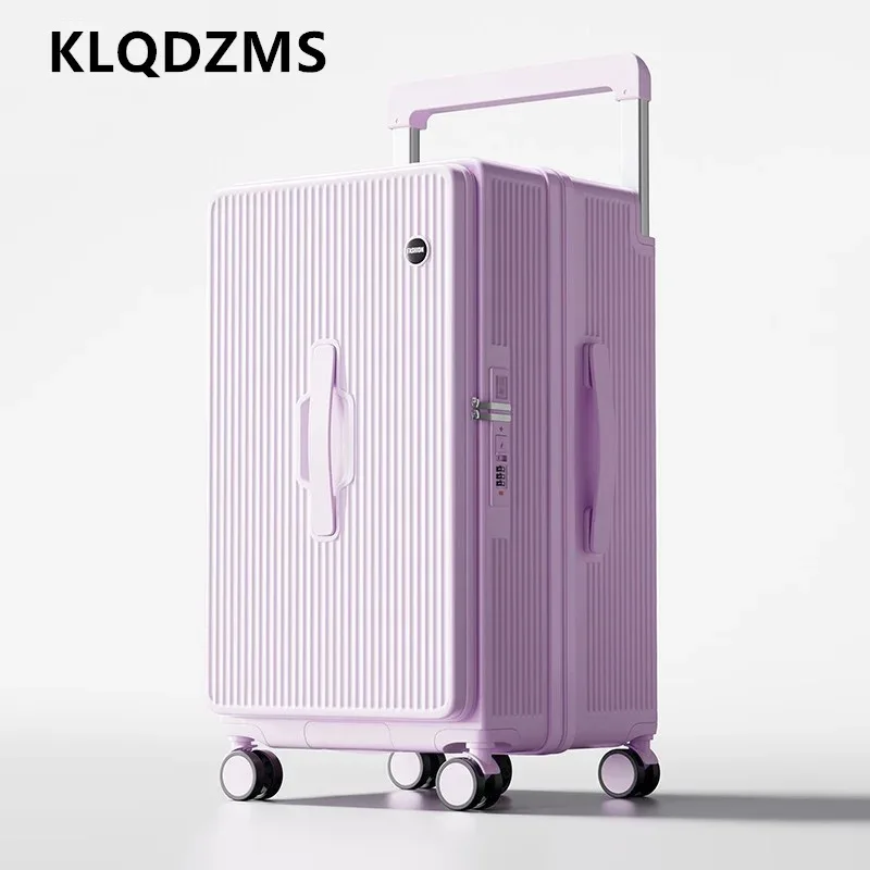 klqdzms bagage roulant capacité surdimensionnée boîtier de chariot abs + boîte d'embarquement pc 20 "24" 26 "28" 30 "32 pouces valise de voyage pour femmes