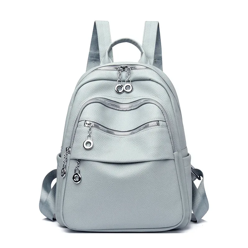 sac à dos multi-couches élégant en pu, grande capacité, simple, pour les trajets quotidiens et les étudiants