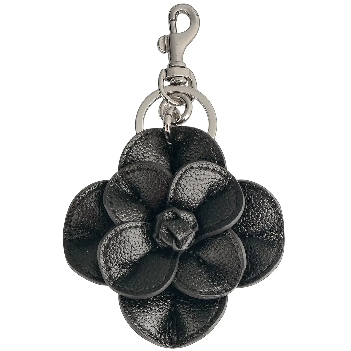 breloque de sac en forme de fleur noire, décoration de sac à main en trois dimensions avec pétales superposés, accessoire pour sacs à main et sacs à bandoulière pour femmes.