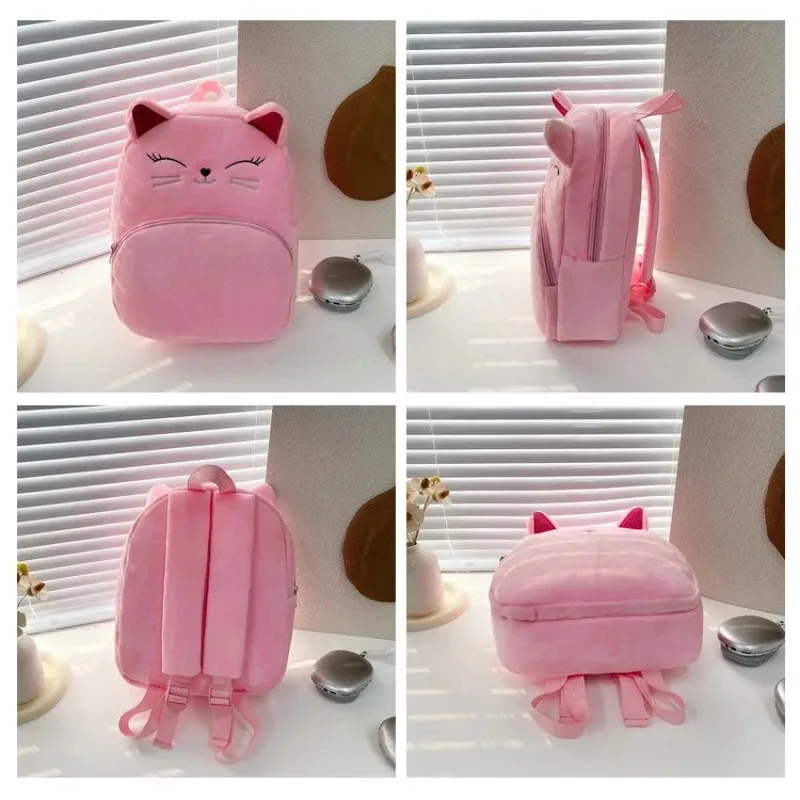 sac à dos chat de dessin animé avec nom personnalisé pour filles, conception de texte brodé, idéal pour les voyages à l'école/à l'extérieur, sac de loisirs et retour à
