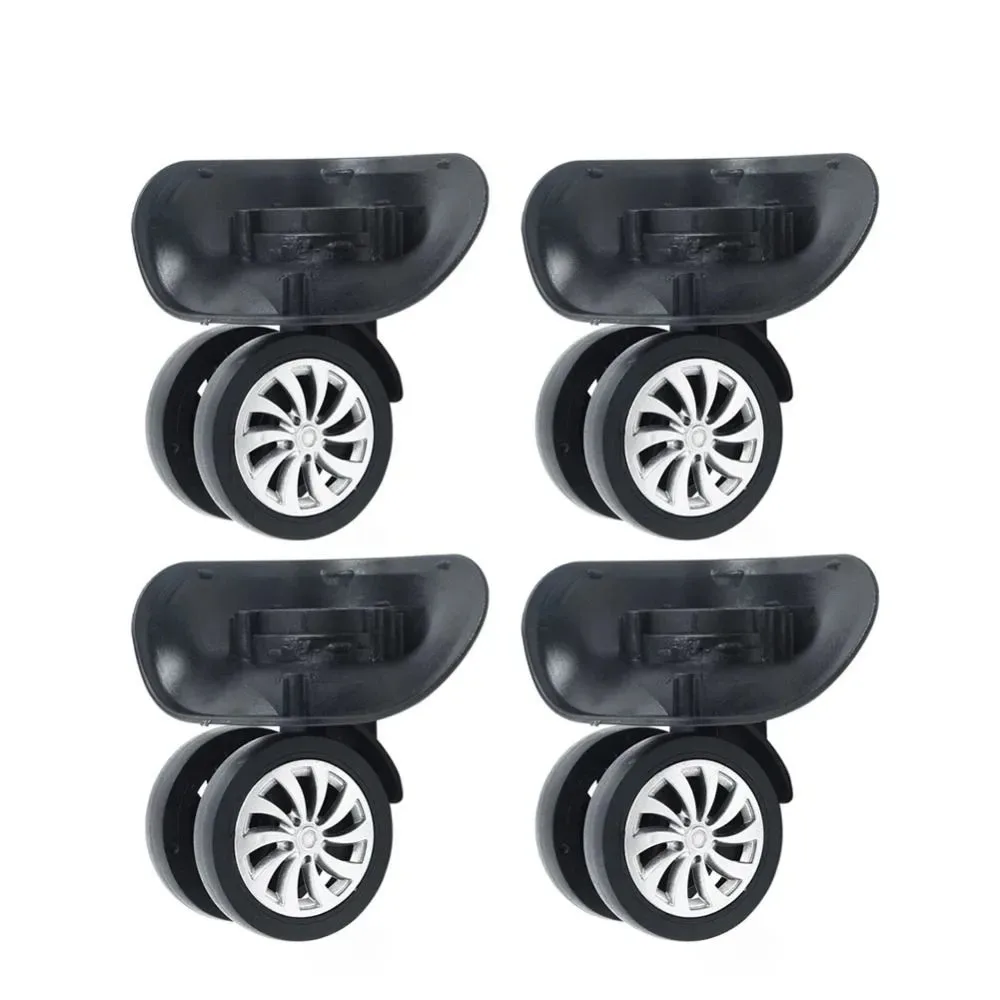 4 pièces universelles bagages valise roues pièces de rechange noir bagages roues pivotantes 360 degrés silencieux boîtier de chariot sacs à roulettes