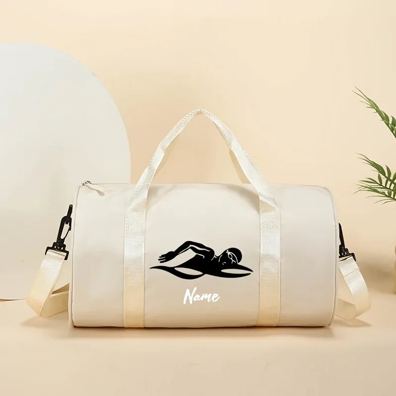 sac à main personnalisé avec nom, nouveau sac à main de voyage tendance et dynamique avec imprimé de natation, sac de rangement pour les passionnés de sport