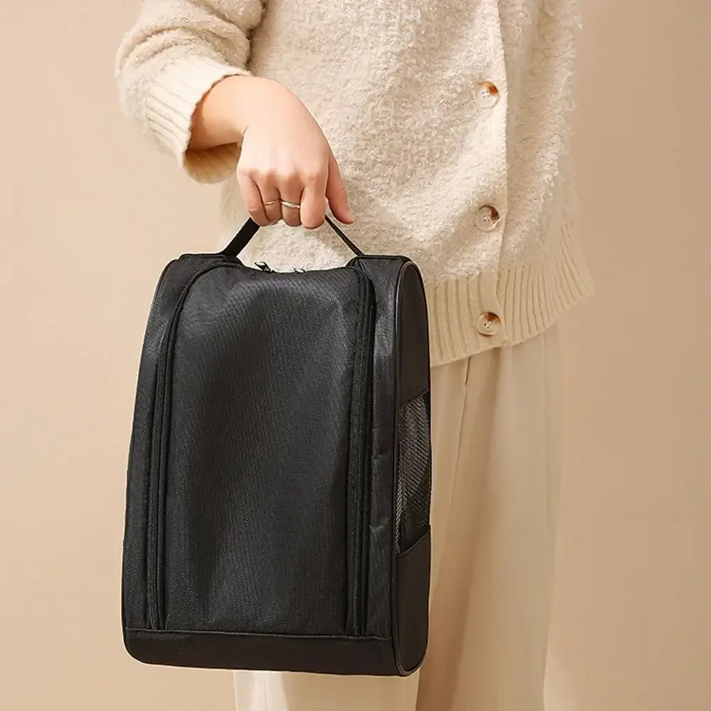 sac de transport portable pour chaussures de golf en tissu oxford, respirant, avec filet, étui de rangement pour chaussures de sport, idéal pour le football et le tennis.