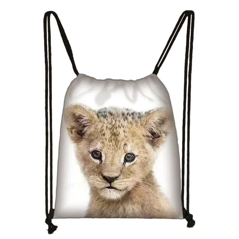 sac à cordon de serrage mignon animal koala femmes hommes mode sac de rangement panda/zèbre fille voyage loisirs sac à dos pliable