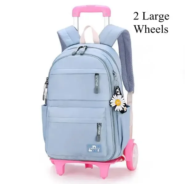 sacs d'école à roulettes de 16 pouces, sac à dos roulant pour filles, sac à dos de voyage, sacs d'école étanches avec roulettes