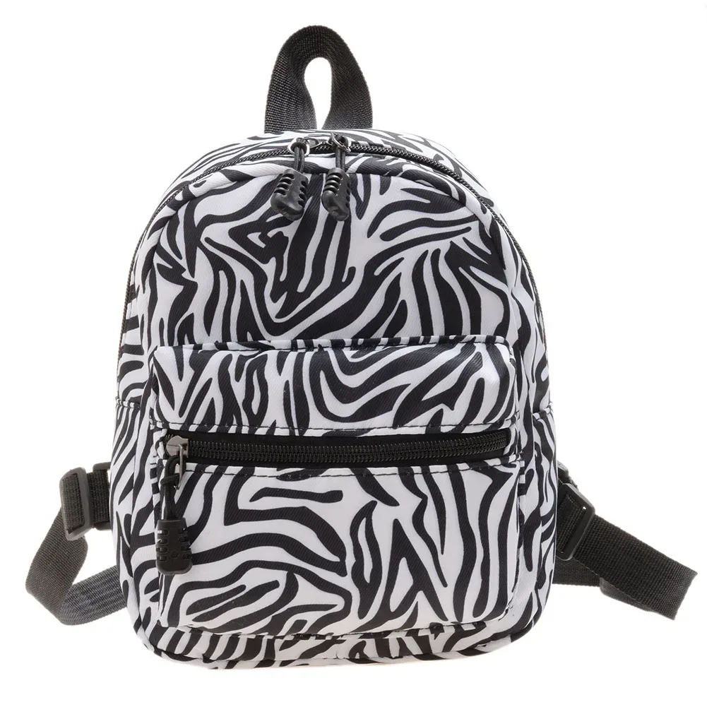 sac à dos en nylon à motif animal mignon pour femmes, blanc, noir, à la mode, pour adolescentes