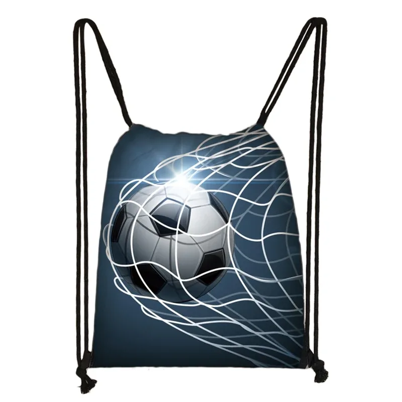 sac à dos en toile avec imprimé footbally et soccerly pour homme, sac de voyage avec cordon de serrage de proximité pour garçon adolescent, porte-chaussures, cadeau pour enfant