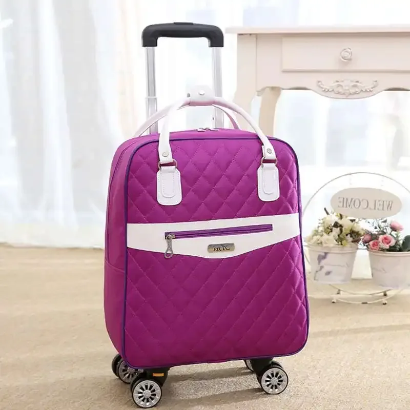 sac de voyage à roulettes pour femme, oxford, grande capacité, bagages à roulettes, valise