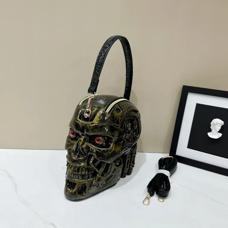 sacs décontractés pour hommes et femmes, sac à tête de machine stéréoscopique 3d, sac à bandoulière simple, sac à main, sacoche mobile