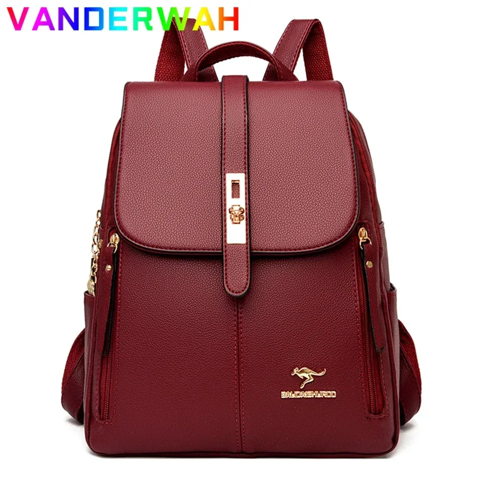 sac à dos de marque en cuir véritable pour femmes, sac à dos de haute qualité pour filles, sacs d'école, sac à dos de voyage pour dames, sac à dos