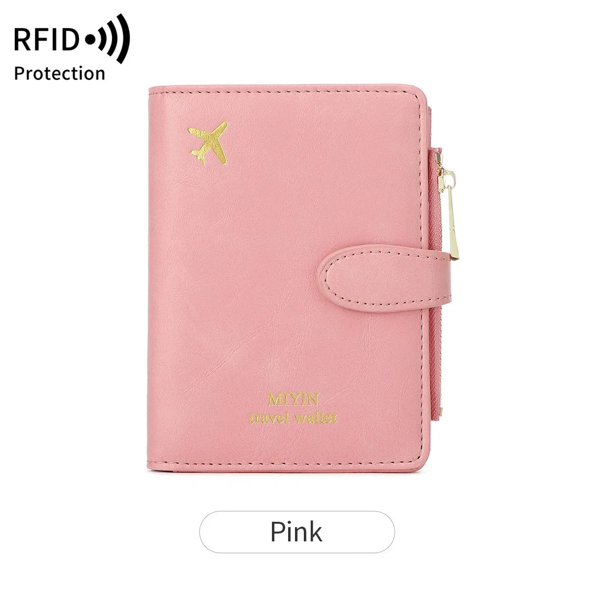 porte-passeport à motif avion, multifonctionnel, pour carte d'identité, carte bancaire, rfid, avec clip, en cuir pu, accessoires de voyage