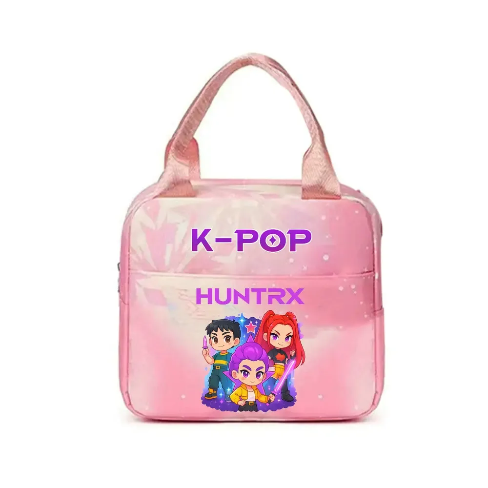 kpop demon hunters office workers avec sac à déjeuner portable isolé de grande capacité, sac à bandoulière à double usage