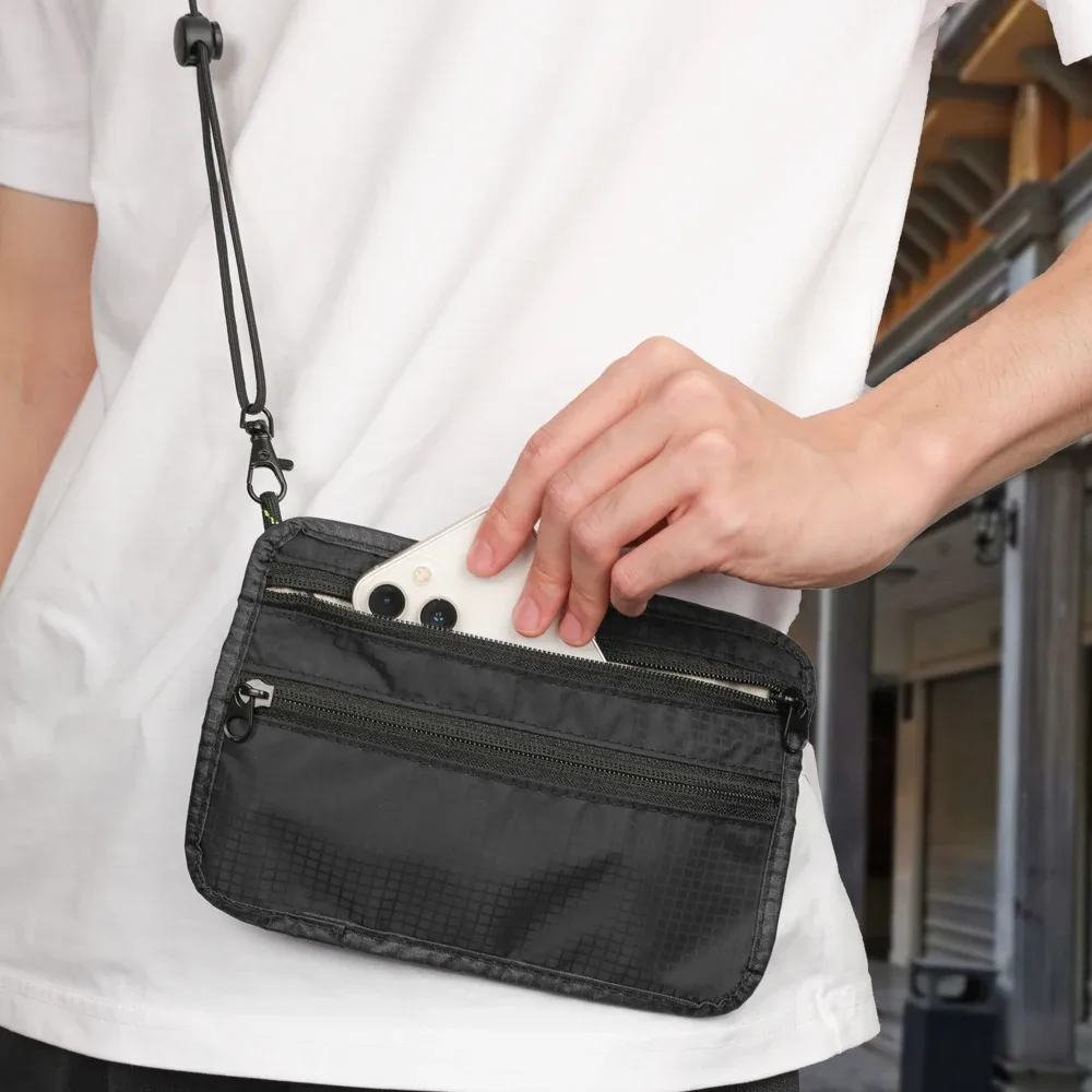 porte-passeport avec blocage rfid, portefeuille mince pour voyage, pochette de voyage facile à dissimuler pour hommes et femmes