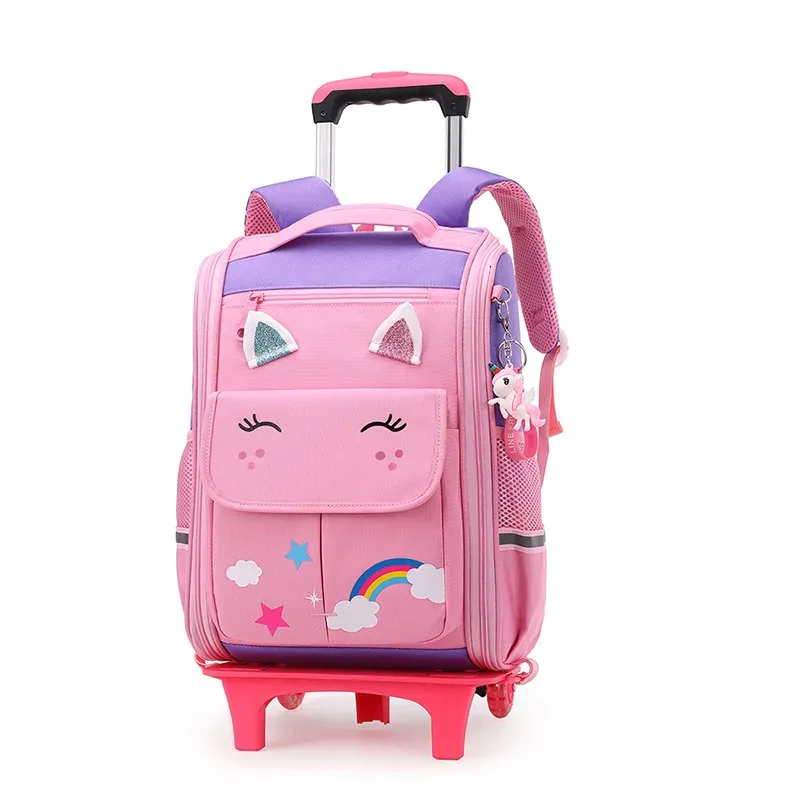 enfants chariot sac à dos roues étudiant haute capacité sacs d'école sac à dos roulant enfants chariot sac école sac à dos sac à roulettes