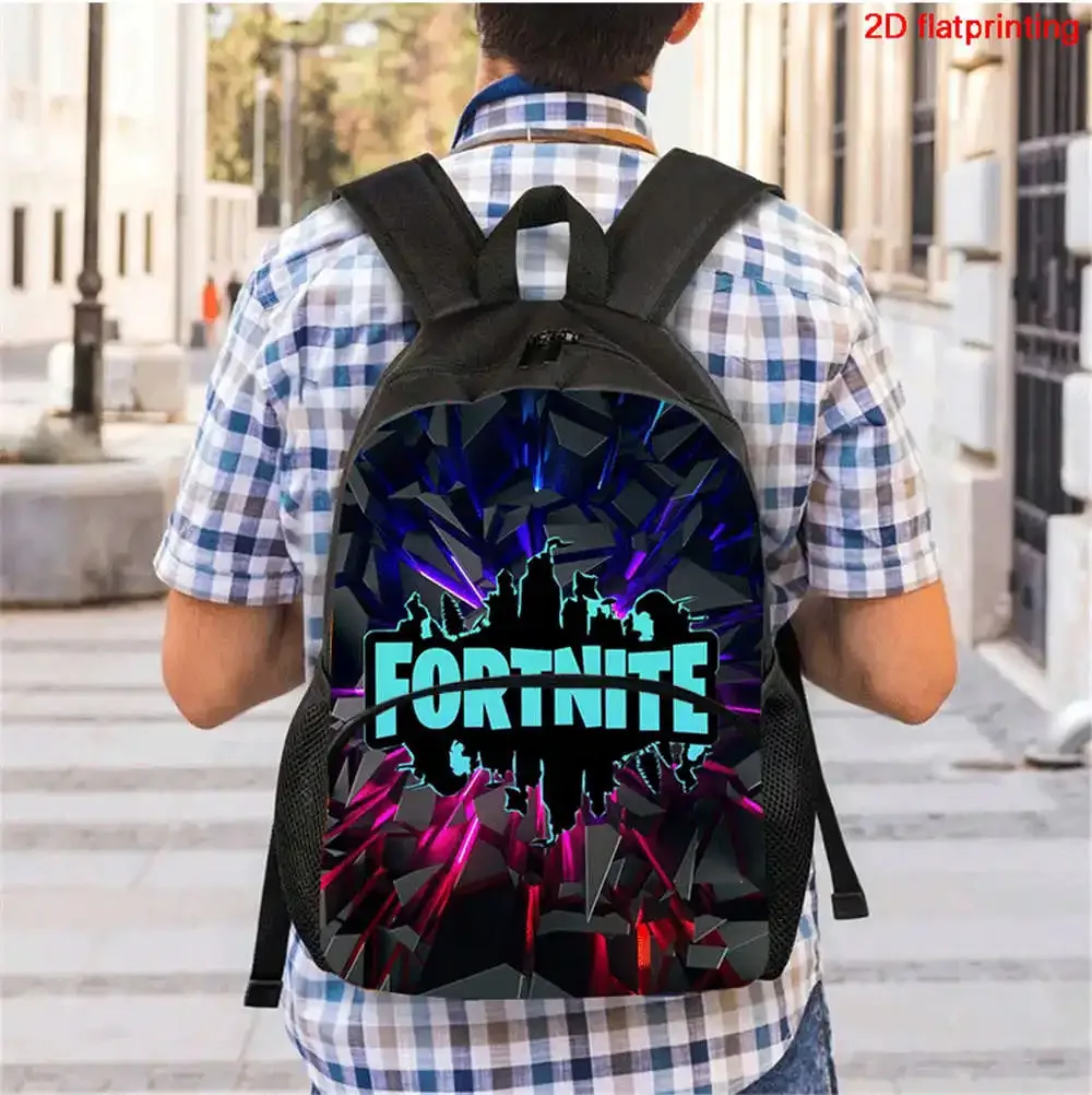 ensemble de 3 sacs à dos fortnite cartoon unisexe pour garçons et filles, sac à dos avec poche avant, sac bandoulière et trousse à crayons, meilleur cadeau