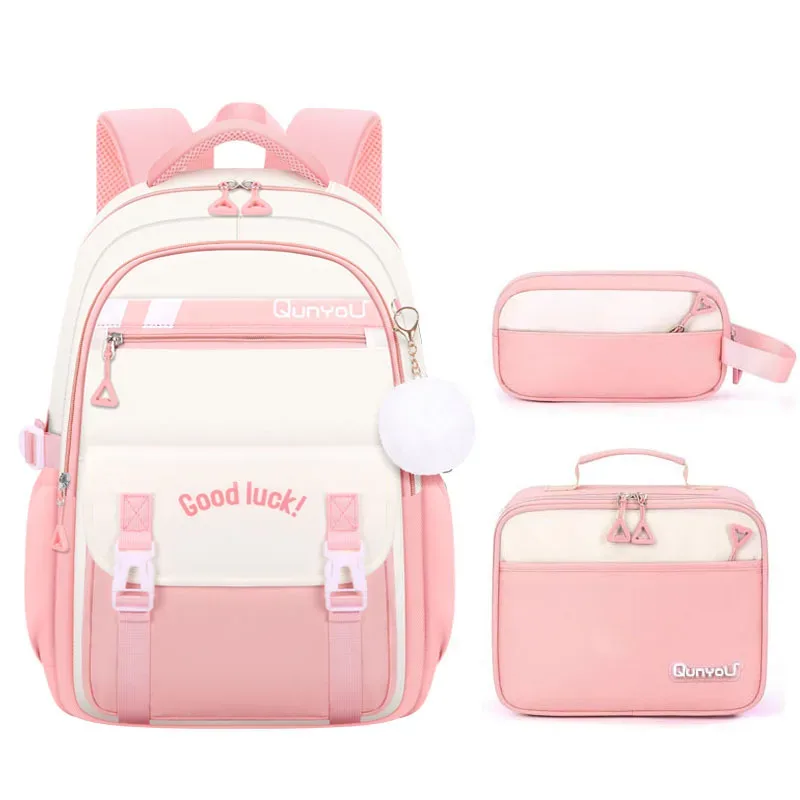 3 pièces/ensemble enfants école sac à dos pour les filles avec boîte à déjeuner porte-crayon ensemble primaire primaire moyen lycée école sacs à livres