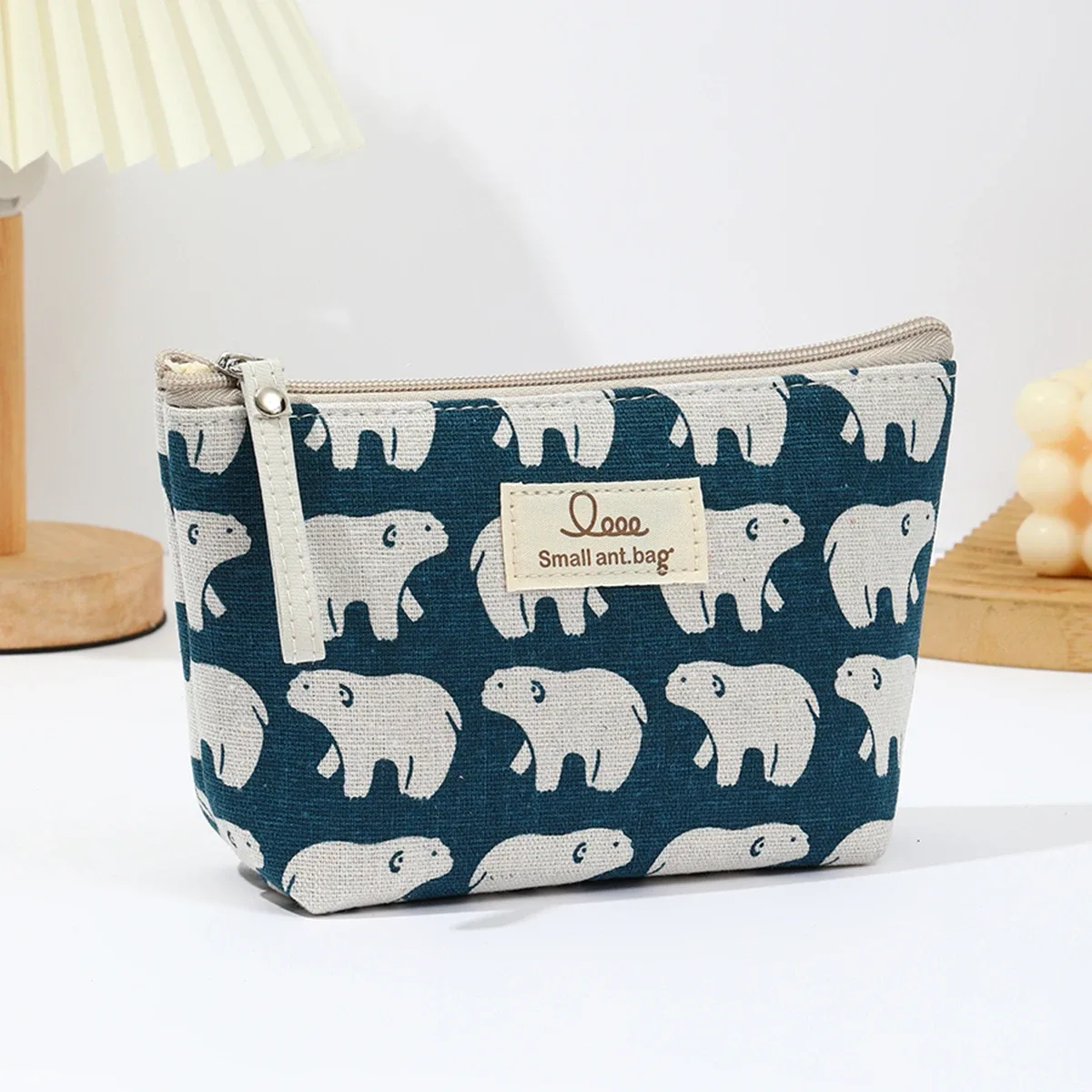 pochette à fermeture éclair en tissu, sac de rangement pour cosmétiques, porte-cartes multifonctionnel en toile, pochette pour clés, sac pour téléphone, trousse de toilette