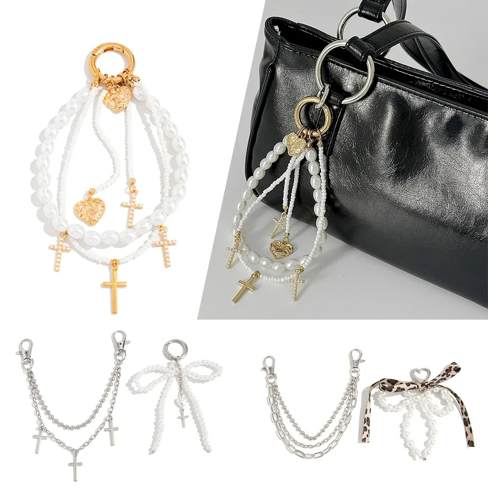 chaîne de sac en métal y2k pour itabag, poignées diy, nœuds, croix, étoiles, pendentifs, sangles de sac à bandoulière, accessoires de sac