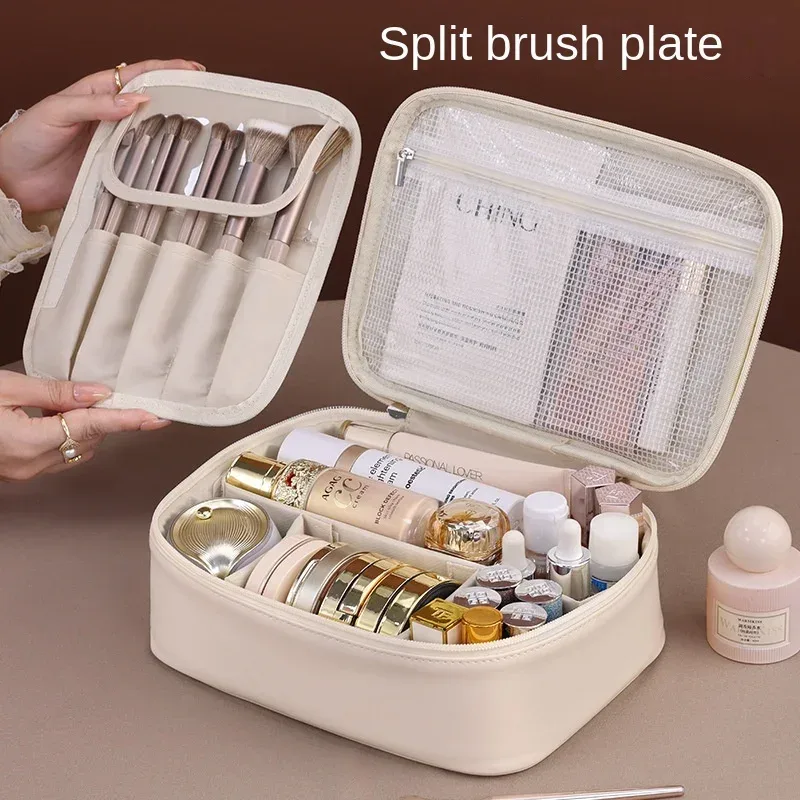 Sac de rangement portable pour cosmétiques pour femmes, trousse de maquillage de luxe, grande capacité, essentiels de voyage, trousse de toilette, nouveau