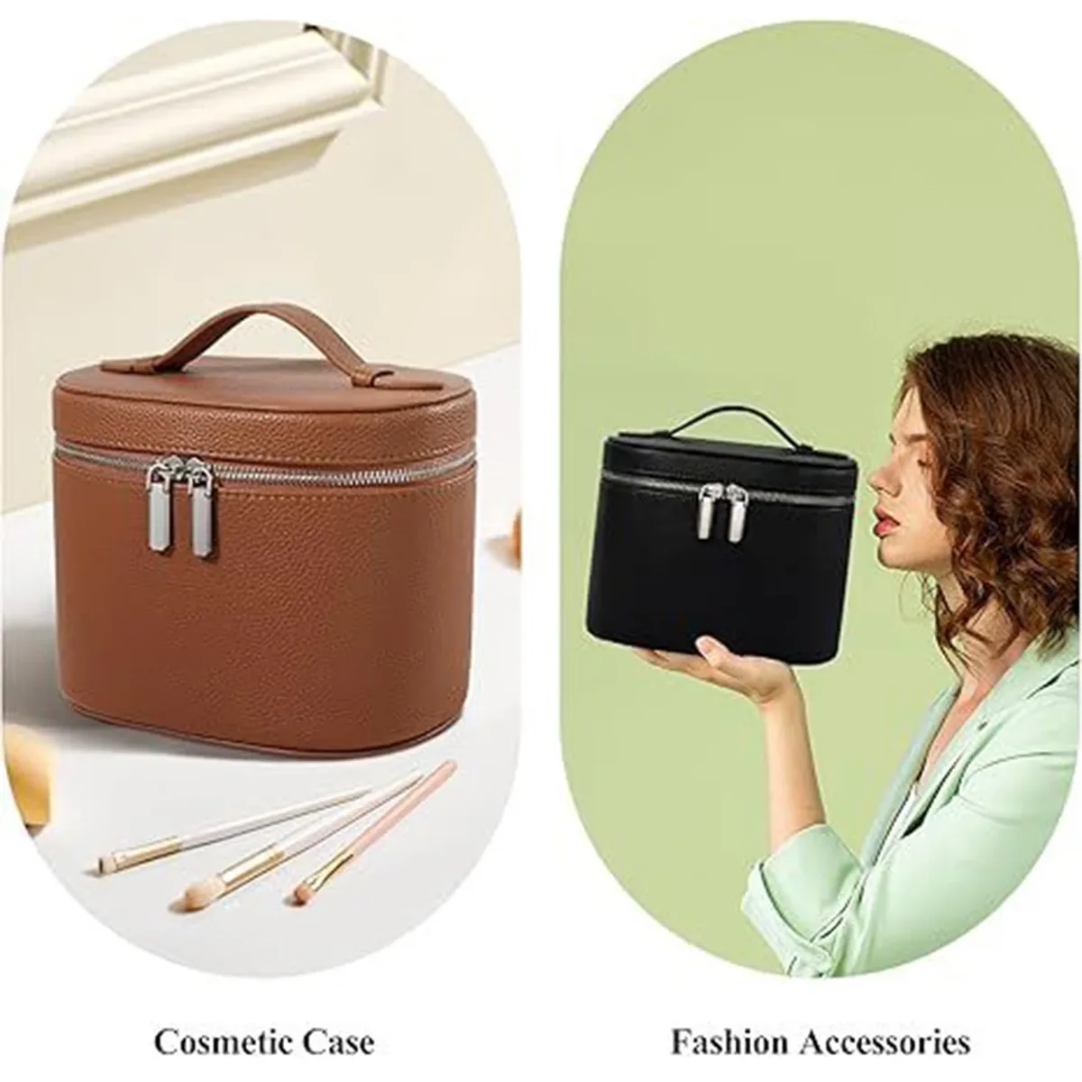 sac à cosmétiques portable, organisateur de grande capacité, étui de maquillage de voyage, organisateur pour le rangement de rouge à lèvres, crayon à sourcils, cosmétiques