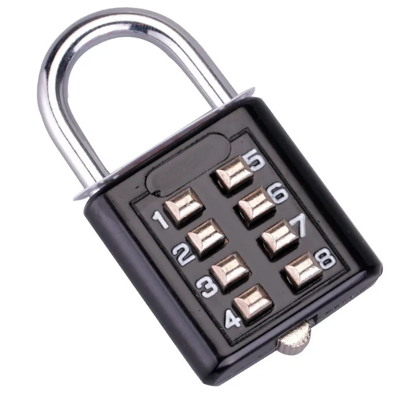cadenas à combinaison à code à 8 chiffres, en alliage de zinc, pour valise, bagages, voyage, serrure intelligente à code, serrure antivol à clé