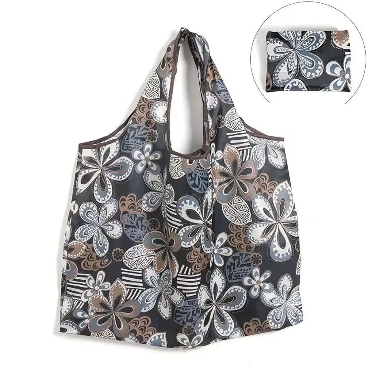 sac d'épicerie pliable en nylon de grande capacité, sac fourre-tout de style japonais, portable, réutilisable, écologique, sac à main imperméable