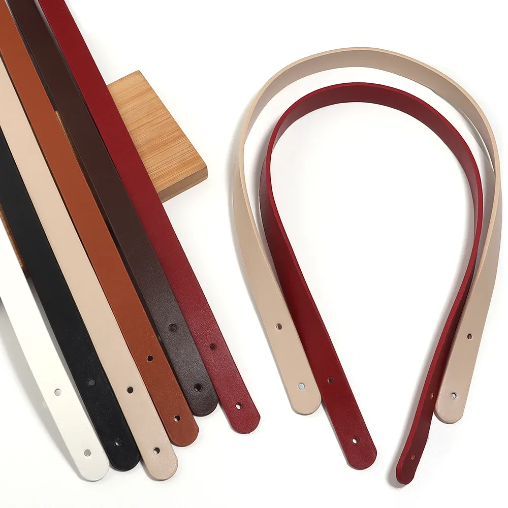 Sangle de remplacement en cuir PU à deux trous, 2x65cm, pour femmes, sangle de sac à bandoulière, poignée de sac à main, accessoires de sac DIY, 2 pièces/lot
